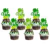 24Pcs Oh Baby St. Patrick's Day Cupcake Toppers Lucky Four Leaf Babyshower Cake Decorations For Irish Festival Baby Shower Birthday Party Supplies Decoration view 1