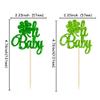 24Pcs Oh Baby St. Patrick's Day Cupcake Toppers Lucky Four Leaf Babyshower Cake Decorations For Irish Festival Baby Shower Birthday Party Supplies Decoration view 2