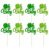 24Pcs Oh Baby St. Patrick's Day Cupcake Toppers Lucky Four Leaf Babyshower Cake Decorations For Irish Festival Baby Shower Birthday Party Supplies Decoration view 3