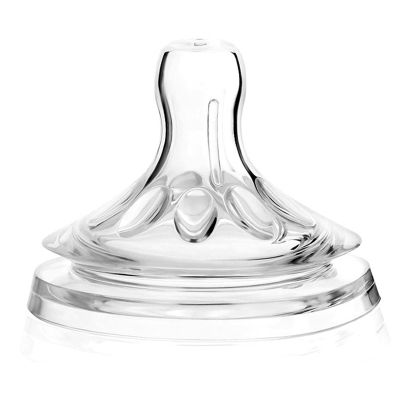 4pcs Bottle Nipples Transparent Soft Silicone Baby Bottles Nipples for 6 to 12 Month Old Infant