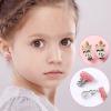 Unicorn Clip On Earrings for Little Girls, Bling Butterfly and Strawberry Earrings, Toddler Girls Dress Up Jewelry, 6 Pairs, Best Gift-C view 4