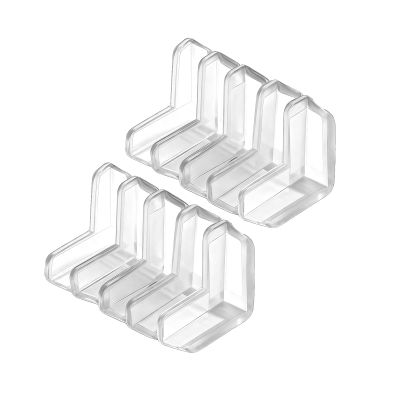 10 Packs PVC Transparent L Type Corner Protectors, Furniture Bumper Cushion Table Edge Corner Protector, Self-Adhesive Edge Bumpers for Cabinets Tables Household Appliance (10)
