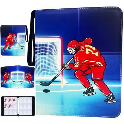 900 Pockets Hockey Cards Binder,Trading Cards Holder Card Collectors Album,Trading Card Binder 9 Pocket with 50 Removable Sleeves for Hockey Card and Sports Card