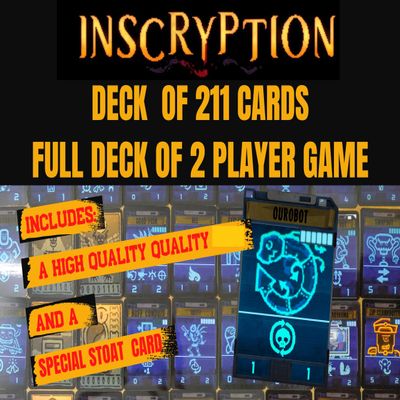 Inscryption Card Game with 211 Laminated Cards. Fully Eligible for 2 Player Game