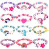 JOTIKO 12 Pcs Kids Bracelets for Toddlers Girls - Unicorn Party Favors Pinata Stuffers Birthday Goodies Bag Fillers Return Gifts, Cute Wooden Beaded Bracelets Princess Play Jewelry for Little Girls view 1