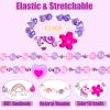 JOTIKO 12 Pcs Kids Bracelets for Toddlers Girls - Unicorn Party Favors Pinata Stuffers Birthday Goodies Bag Fillers Return Gifts, Cute Wooden Beaded Bracelets Princess Play Jewelry for Little Girls view 4