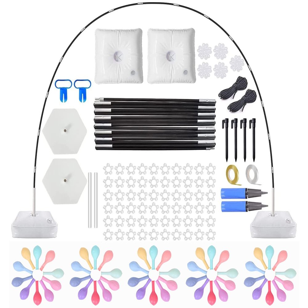 118 PCS Balloon Arch Kit, 10 Ft Adjustable Balloon Arch Stand with Water Fillable Base and Balloon Garland Kit for Wedding Graduation and Birthday DIY Party Supplies Halloween Decorations