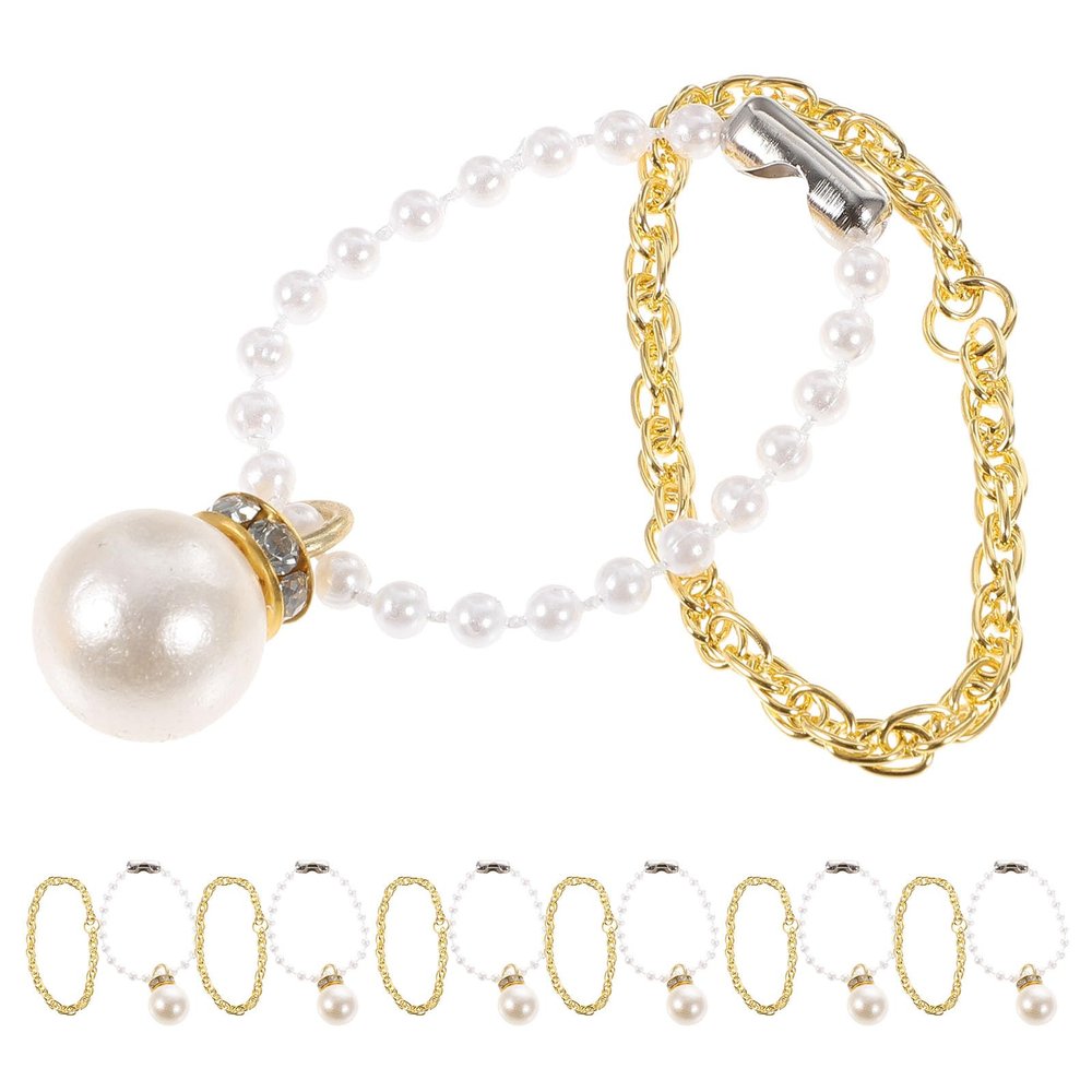 Alasum Kids Jewelry Mini Doll Necklace Pretend Play Accessory for Little Girls Party Dress-up Toy Decorative Chain