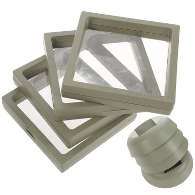 4sets Miniature Display Case Transparent Holders for Collectibles Figures Medals Chic Design Space-Saving Showcase for Home Decor for Plates