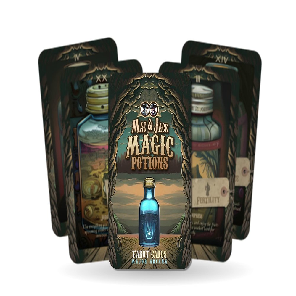 Ibiza Tarot - Mac & Jack Magic Potions Tarot Cards - Major Arcana - 22 Cards, Envelope Box, 350 Gram Paper - All Ages