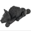 3D Printed Wolf - Customizable, Made to Order Articulated Fidget Toy (Large, Black) view 1