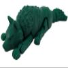 3D Printed Wolf - Customizable, Made to Order Articulated Fidget Toy (Large, Dark Green) view 1
