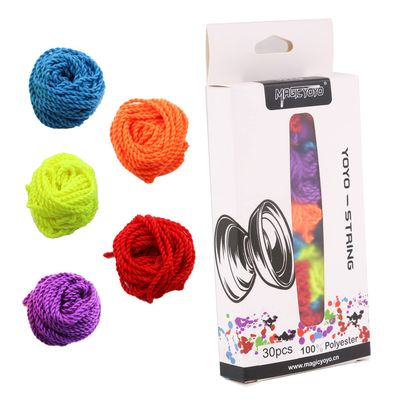 MAGICYOYO 30 Pack Professional Yoyo String for Responsive Yo-yo & Unresponsive, 100% Polyester Yoyos Strings Replacement for Plastic, Metal Yo-Yos ( Blue, Green, White, Yellow, Orange Kit Mixed)