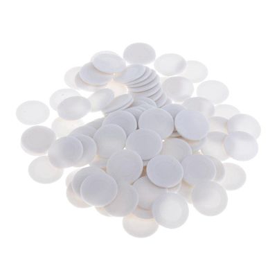pistro 100x ABS Plastic 23mm Bingo Game Poker Chips Casino Tokens Count Fun Toys - White, 23mm
