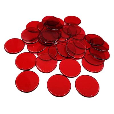 pistro 100pcs Poker Chips Bingo Chips Markers Plastic Counter Game Tokens for Board Games - Red