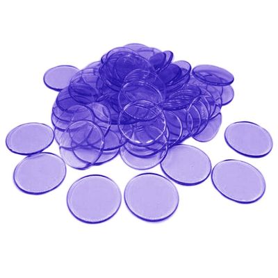 pistro 100pcs Poker Chips Bingo Chips Markers Plastic Counter Game Tokens for Board Games - Purple