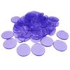 pistro 100pcs Poker Chips Bingo Chips Markers Plastic Counter Game Tokens for Board Games - Purple view 1