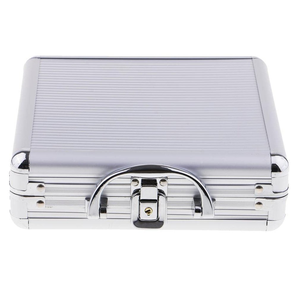 pistro Portable Poker Chips Aluminum Case Container Poker Chips Storage Box - 100pc