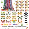 Bucherry 54 Pieces Cinco De Mayo Sombrero Hats Mexican Beaded Necklace Paper Eyewear Fiesta Party Supplies Bulk for Mexican Day Decorations view 3