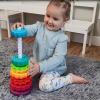 LUCKFUTURE Educational Spinning Stacking Toys, Rainbow Stacking Rings Baby Toy, Montessori Sensory Learning Toy for Girls and Boys Toddlers Toys for 1-3 Year Old view 2
