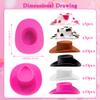 50PCS Plastic Mini Western Cowboy Cowgirl Hats Cute Miniature Hat West Party Crafts for Cowboy Cowgirl Party Supplies (Colourful) view 2