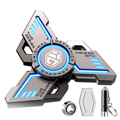 INNPLUS Fidget Spinner, Fidget Spinners Cool, Fidget Spinners for Adults, Stress Anxiety ADHD Relief Figets Toy, Fidget Light Up Spinner, Metal Finger Hand Spinner Toy with Luminous Light