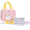 drizzle Pink 24mm Travel Mahjong Game Set Mini Duck - 0.9" Portable 144 Tiles - 4Pcs Racks Melamine Material Mah-Jong Family Leisure Time 2.76 Pounds -  view 1