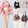 1/12 Scale Female Clothes,Female Short Kimono Clothing Dress Costume Outfit for 6inch PH TBL Action Figure Body (Blue and Pink) view 1
