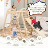 Costzon Indoor Jungle Gym, 7-in-1 Montessori Climbing Toys for Toddlers with Slide, Climbing Net, Gymnastic Rings, Indoor Wooden Playground Climber Playset for Kids 3+ Years Birthday view 2
