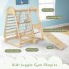 Costzon Indoor Jungle Gym, 7-in-1 Montessori Climbing Toys for Toddlers with Slide, Climbing Net, Gymnastic Rings, Indoor Wooden Playground Climber Playset for Kids 3+ Years Birthday view 4