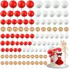 108 Pcs Balls Cake Topper DIY Cupcake Insert Foam Balloons for Cake Baking Wedding Anniversary Birthday Decoration(Red, White, Gold,Multi Sizes) view 1