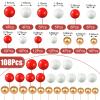 108 Pcs Balls Cake Topper DIY Cupcake Insert Foam Balloons for Cake Baking Wedding Anniversary Birthday Decoration(Red, White, Gold,Multi Sizes) view 3