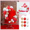108 Pcs Balls Cake Topper DIY Cupcake Insert Foam Balloons for Cake Baking Wedding Anniversary Birthday Decoration(Red, White, Gold,Multi Sizes) view 4