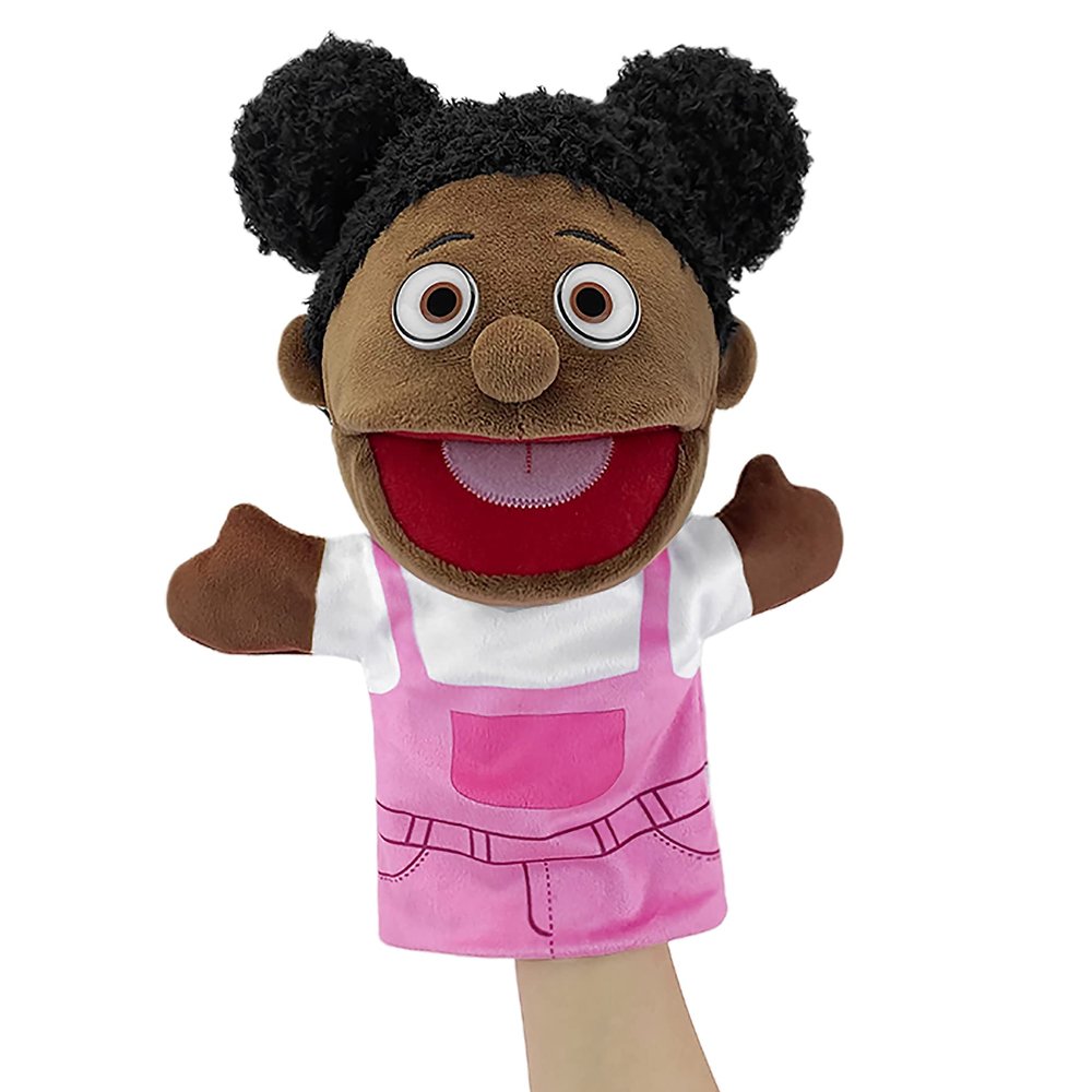 Family Hand Puppets, Puppets for Adults Puppets for Kids Role Paly Family Members 11.8 INCH,Multicultural Finger Puppet with Movable Mouth Soft Plush Puppets for Storytelling Teaching (African Style)