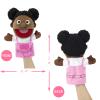 Family Hand Puppets, Puppets for Adults Puppets for Kids Role Paly Family Members 11.8 INCH,Multicultural Finger Puppet with Movable Mouth Soft Plush Puppets for Storytelling Teaching (African Style) view 3