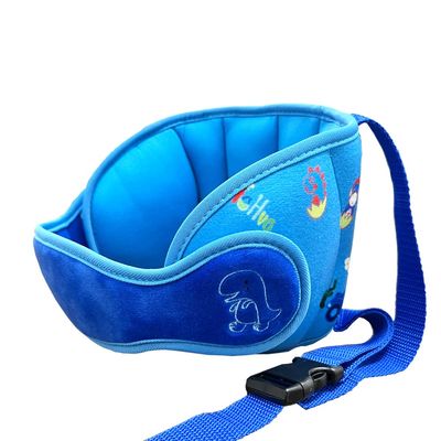 Toddler Car Seat Head Support,Child Adjustable Carseat Neck Support, Head Band Strap Headrest Soft Neck Protection Belt for Kids, Blue Dinosaur