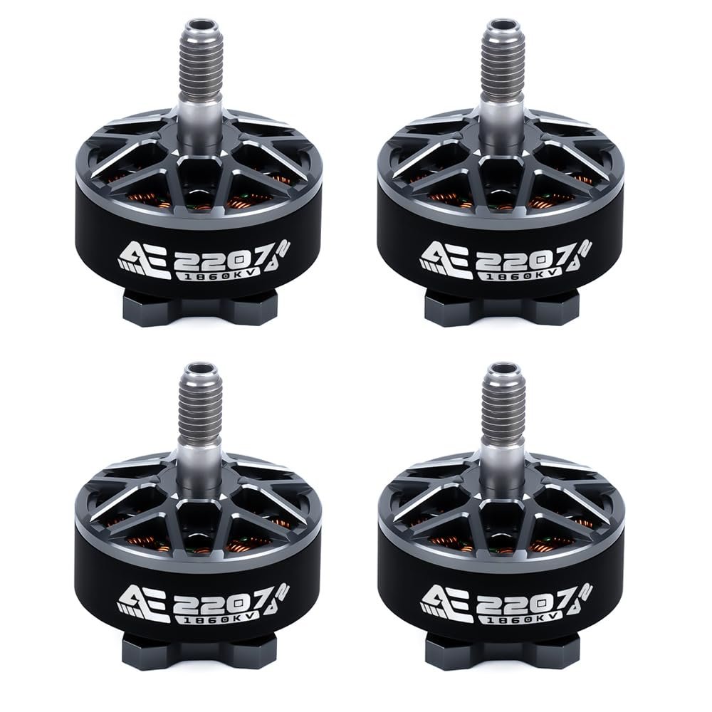 Axisflying 4pcs AE2207 V2 2207 1860KV 6S FPV Brushless Motor with 5mm Shaft for FPV Racing Drone Quadcopter