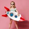 10 Pack 4D Rocket Ship Balloon Helium Balloon Outer Space Foil Rocket Balloons for Kids' Party Balloons Birthday Party Decoration view 4
