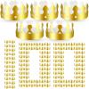 Crtiin 100 Pcs Gold Paper Crowns Birthday Party Bulk for Adults Classroom Students Hat Supplies Favors (Simple Style) view 1