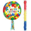 Jexine Birthday Block Piata Set Birthday Building Piata with Blindfold, Bat, Stick Blocks Party Supplies for Carnival Fiesta Party Supplies Event Decoration view 1