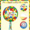 Jexine Birthday Block Piata Set Birthday Building Piata with Blindfold, Bat, Stick Blocks Party Supplies for Carnival Fiesta Party Supplies Event Decoration view 3
