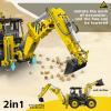 Mould King 17036 Excavator and Bulldozer 2 in 1, RC Bulldozer Building Set for Adults, APP Remote Control Truck Construction Vehicles Model with Motors, 2239 Pieces view 3