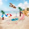 Miniature Beach Accessories Set 1 12 Scale Micro Scene Decor with Folding Sunbath Chair and Umbrella for Dollhouse Indoor Play view 3