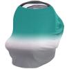 Carseat Cover Gradient Teal and White Grayish Covers for Breastfeeding Car Seat Stroller Combos Cover Infant Carseat Canopy Newborn Shopping Cart Covers 26x27.6in view 1
