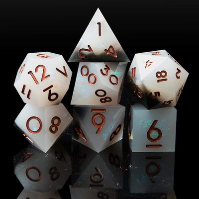 Sharp Edge DND Dice Set Handmade 7 Accessories Dice for Dungeons and Dragons TTRPG Games, Multi-Sided RPG Polyhedral Resin Sharp Edge Dice Roleplaying Games
