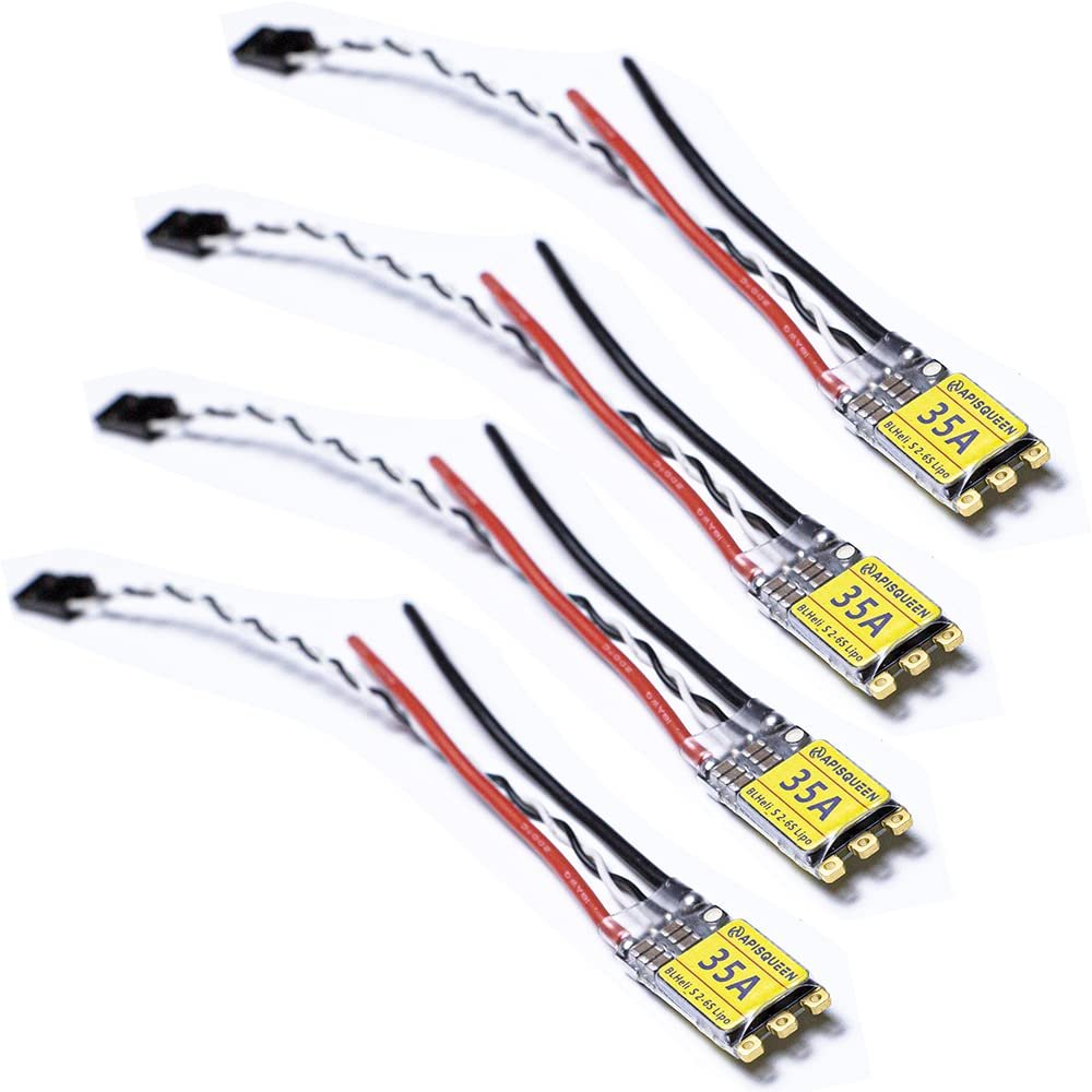 ApisQueen 4PCS 35A ESC 2S-6S Lipo BLHeli_S Electronic Speed Controller Support Dshot 150/300/600 Brushless ESC for FPV Racing Drone Multicopter QuadcopterUnderwater thruster