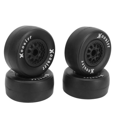 Alomejor 4Pcs 1/10 Scale RC Car Tires, Rubber Tires Plastic Wheel Hubs for 1/10 Off Road Remote Control Car