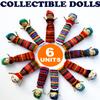 52 6 Cute Worry Dolls + 1 Free Guatemala Fabric Bag - Handmade Guatemala Worry Dolls - Set - Guatemalan - Guatamalen view 2