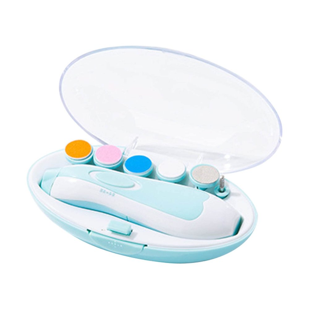 6 in 1Baby Nail Trimmer Electric, Electric Baby Nail Trimmer Baby Nail File Infant Nail Clippers with 1 Infant Nail Trimmer 8 Trimmer Head for Newborn Infant Toddler or Adult