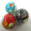Big Game Toys~Set of 3 Big TOP 16mm Handmade Art Glass Blue Red Black Spots/Dots Swirls Marbles Circus Tent view 3